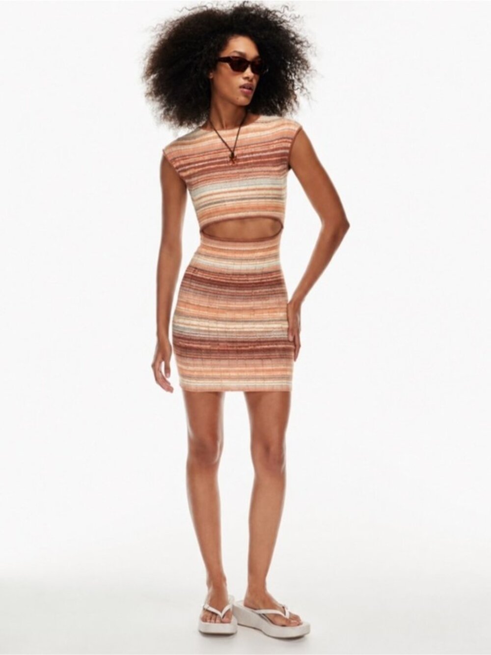 Aritzia Wilfred Free Cut-Out Knit Mini Dress Medium #100419